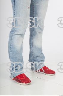 Calf blue jeans red boots photo reference of Regelio 0008